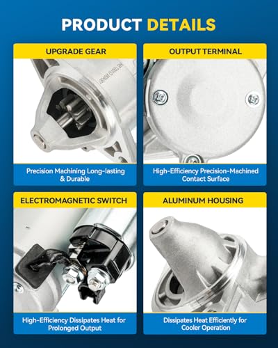 Image of PHILTOP 1.6KW 9-Tooth Starter Replacement, Built in Japan Compatible with Toyota Corolla Matrix Pontiac, 1.8L, 2009-2016 OE# 19049N