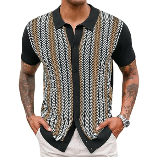 Chemise en tricot vintage anti-transpiration pour homme élégant