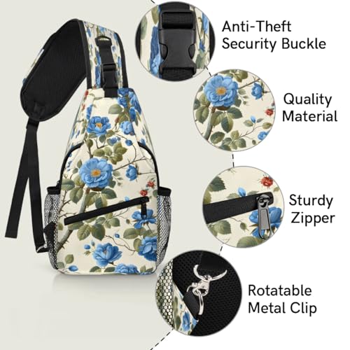 Bolso Sling unisex con estampado floral, para viaje y senderismo miniatura 3