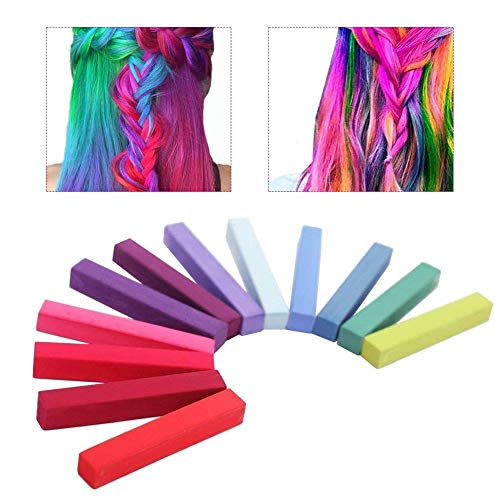 Hair Chalk, 12 Colors Hair Chalk Pens,Chalk Hair Dye,Colored Hair Chalks for Party, Cosplay, Theater, Halloween Makeup