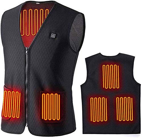 JanTeel Beheizte Weste, Outdoor-Reiten Skifahren Angeln USB-Lade beheizter Kleidung Warmer Down Vest für Wanderung und Camp, Isolierte Elektrisch Beheizte Weste für Winter Warm bleiben Unisex (XL)