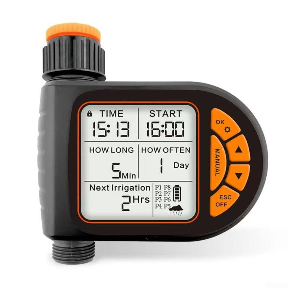 Vasiumic Automatic Timer with Delay, Programmable Sprinkler Controller Garden Hose, Waterproof Digital Irrigation System