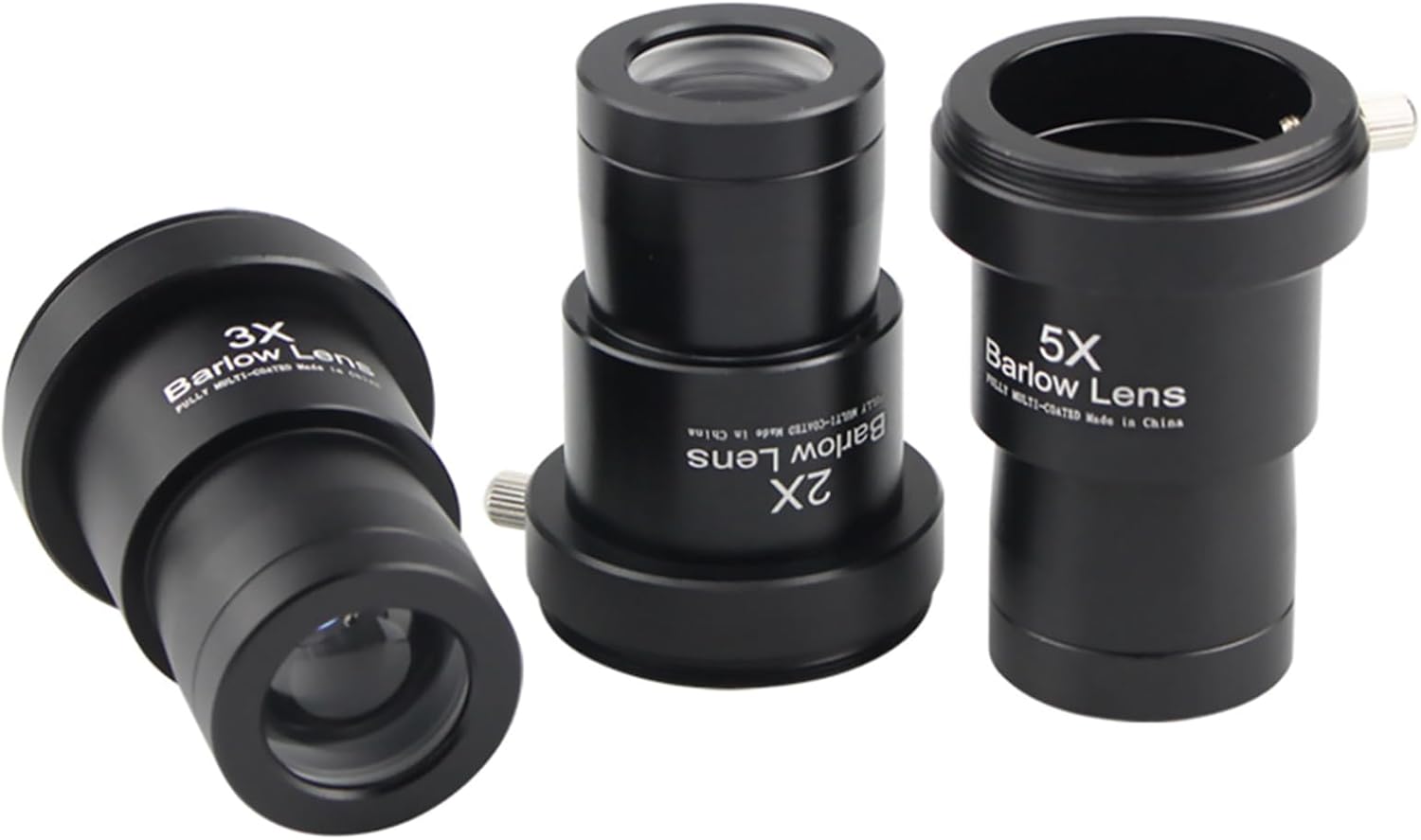 3PCS Eyepiece Barlow Lens Set, 1.25 Inch 2X 3X 5X Lenses with Fully Green Coated Optical Glass, M42 Thread for 1.25In Telescope