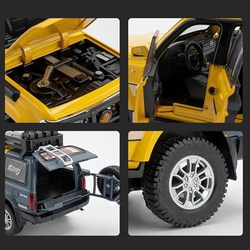 Image of 1:24 Scale Land Cruiser Toy Car Model Cruiser Diecast Metal Cars Light Sound Pullback Openable Door Car for Kids, White