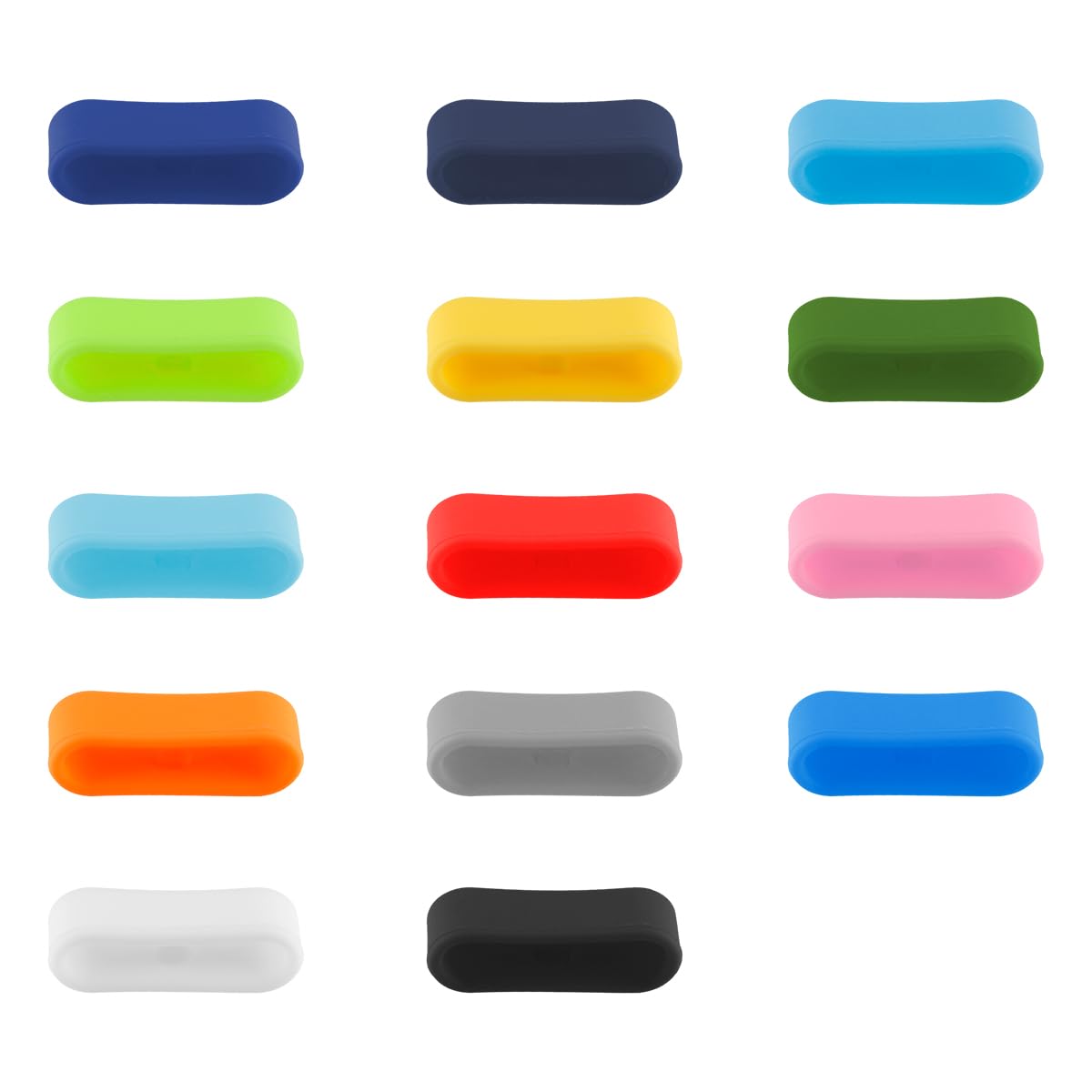 14 Pcs Silicone Fastener Loop Rings, Strap Keepers, Secure Holder Protectors Clips Compatible with Theme Park Bracelets and Watches (14 Colours)
