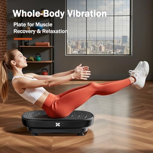 Image of Vibration Plate Exercise Machine, Vibrating Plate for Lymphatic Drainage, Shake Plate Whole Body Vibration Plate Platform, Fitness Equipment for Weight Loss Fat Burner for Women Men
