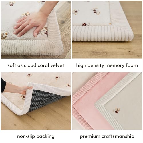 Image of Hakuna Matte CloudSoft Baby Play Mat for Floor 60 inch x 80 inch Flowers | Coral Velvet high-density foam Rug for Crawling & Cozy Play - Non-Slip, Water-Resistant, Easy-Care Tummy Time Mat