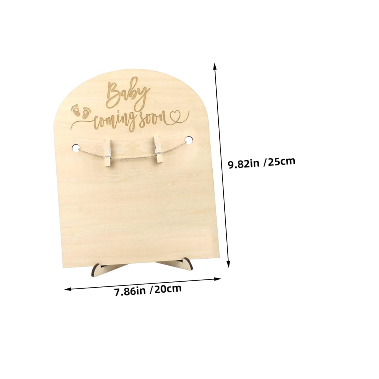 STOBOK 2Sets Commemorative Plaque with Stands Clips Wooden Birth Announcement Signs for Nursery Wall Decor Girl Announcement Durable Display Plaques