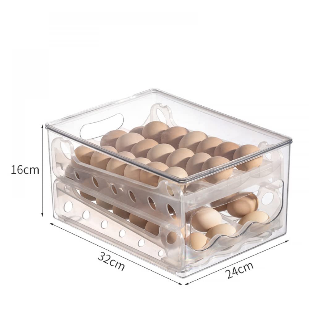 Plateau à œufs en plastique, Boîte de rangement d'œufs empilable en plastique, Type coulissant cuisine, réfrigérateur ménager