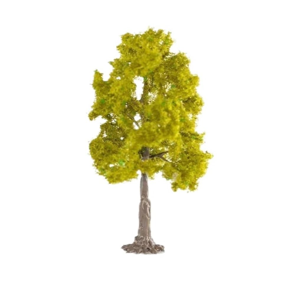 Landscape Greenery Model Material Wire Tree, Sand Table Decoration Diy Green, Train Railway Railroad Layout Yellow(14cm)