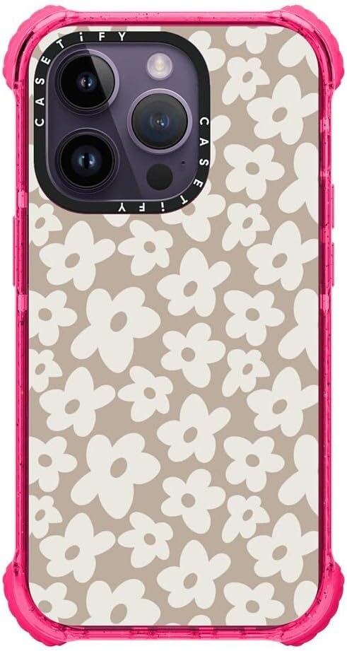 CASETiFY Ultra Impact iPhone 14 Pro Case [5X Military Grade Drop Tested / 11.5ft Drop Protection] - Natural Flower - Bubblegum