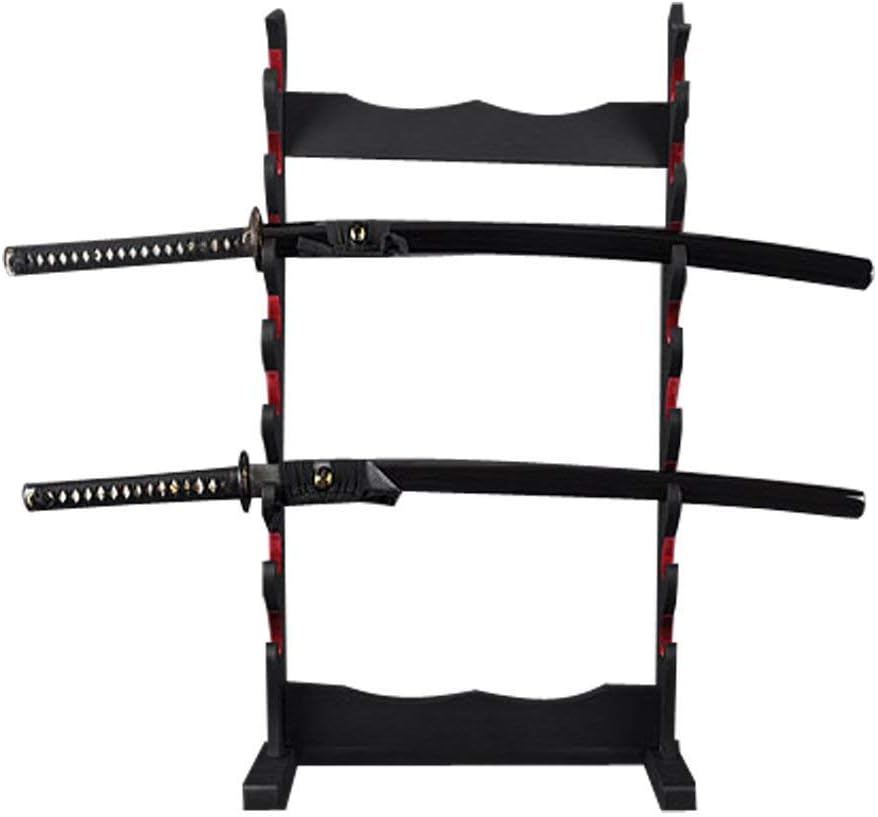 Handmade Sword - Black Wood 8 Tier Table Stand for Katana and Wakizashi Sword, Swords Display