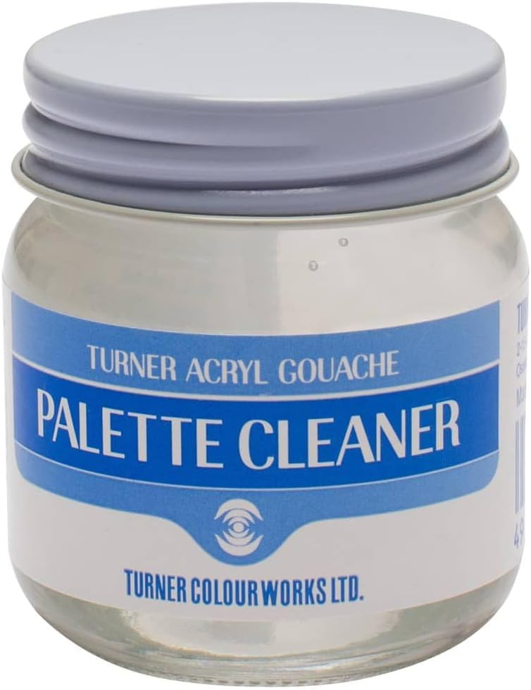 Turner Colour WorksPalette Cleaner Removes Paint Stains and Paint Residue from Palettes - Ideal for Ceramic, Plastic, Metal, Watercolor Palettes, Acryl Gouache and Other Paints - 40ml Jar