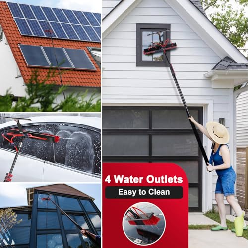 Teleskop-Dachabzieher 3,6 x 10,8 MB Bürste für Solarpaneele & Reinigungsset mit Seifenspender, ideal für LKWs, Boote und Busse