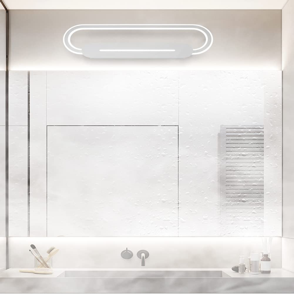 23W LED Spiegelleuchte Weiß 60CM Badezimmer Lampe 180° Einstellbar Badspiegel Lampe IP44 Wasserdicht Lampe Badleuchte Schminklampe Für Spiegel Wandmontage Lichtschrank Wandbeleuchtung