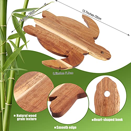 Tabla de cortar de madera de acacia redonda 30.5x25.4 cm miniatura 3