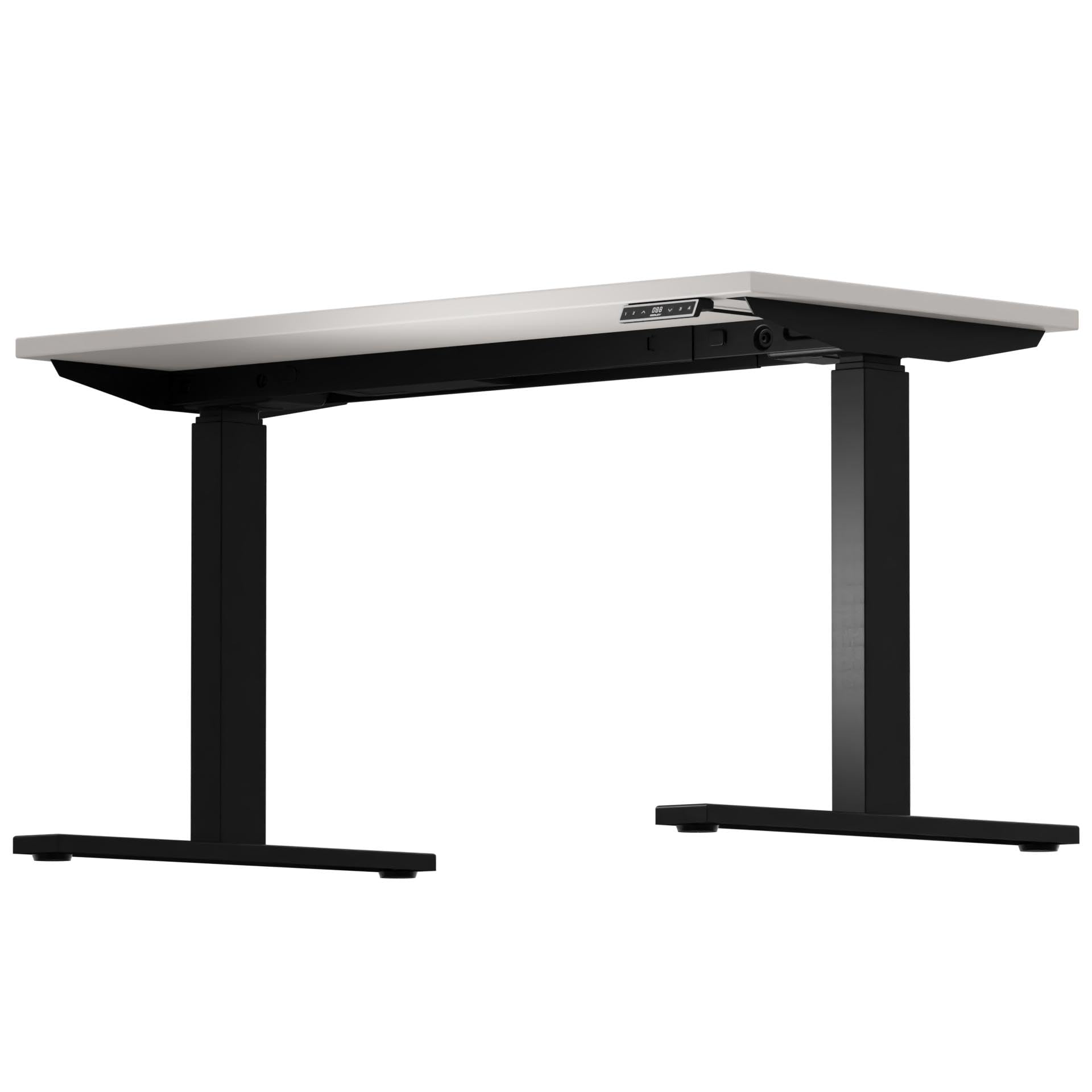 Höhenverstellbarer Schreibtisch E-WonderTech, EWT1606007, Platte 007 lichtgrau, Gestell 333 schwarz, H 630-1280 x B 1600 x T 600