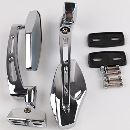 XYZCTEM Universal Chrome Adjust Racing Sport Mirrors for Honda CBR 600 1000 RR F4i F4 Suzuki GSXR 600 700 1000 1300 Hayabusa Busa Kawasaki Ninja ZX 6R 7R 9R 10R 12R 14R Yamaha YZF R1 R6 R6S 1000 600 - Thumbnail 2