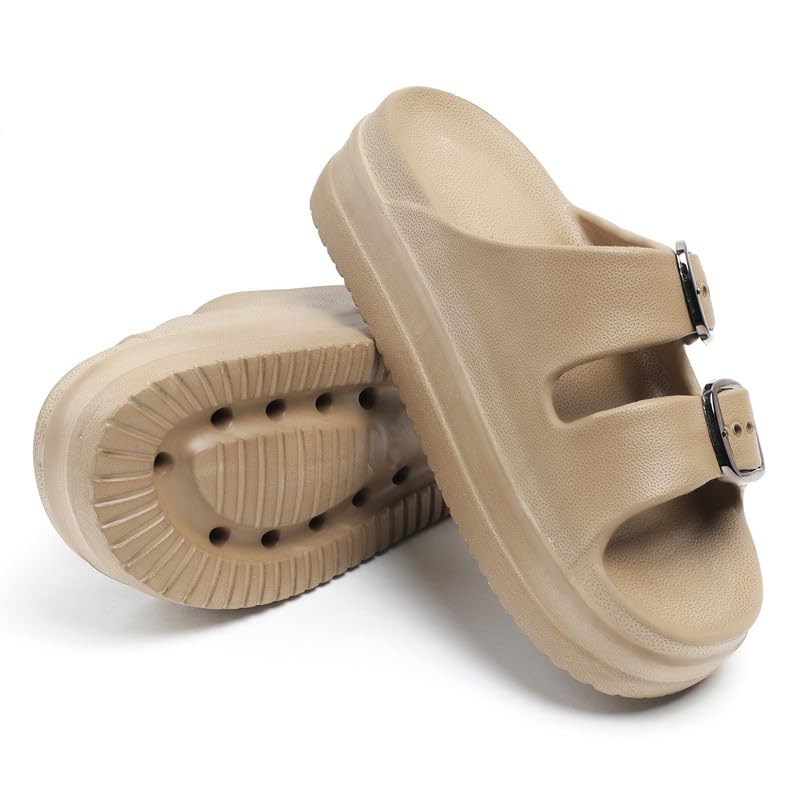 Image of Women Summer Flip Flop Slippers Casual Pillow EVA Anti-Slip Sole Slide Slipper Double Strap Sandals for Women's & Girls Rubber Flats