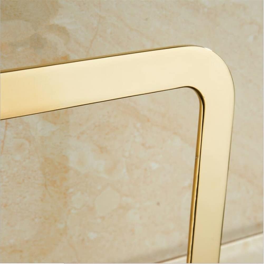 LSLYTQ Pure Gold Towel Rings, Towel Holder, Stainless Steel Square Wall-Mounted Towel Hook, Bathroom Accessories Home Decoration