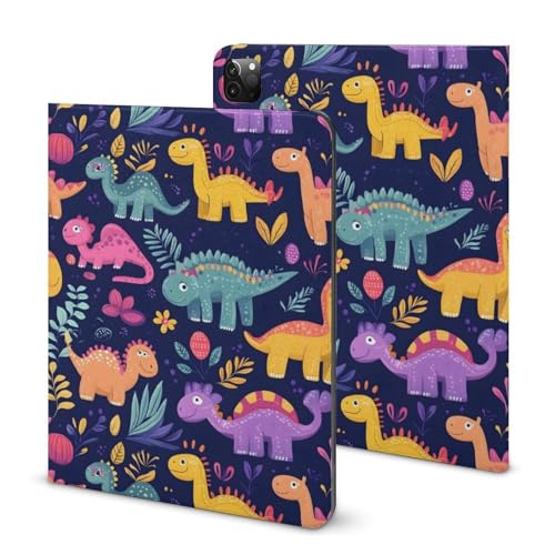 Coque iPad Pro 11 motif dinosaure avec porte-crayon pour modèles 2018 à 2022