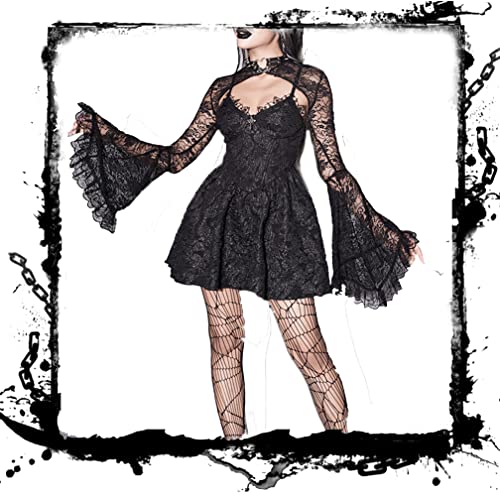 Image of Goth Shrug Black Gothic Victorian Shrugs Crop Top For Women