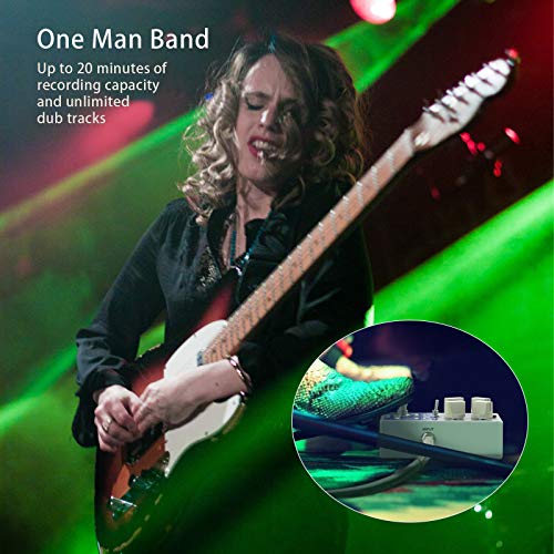 ammoon Guitar Looper Pedal Drum & Loop 3 Modes 11 Drum Styles 11 Rhythm Types Built-in Looper Max. 20min Recording Unlimited Dub Tracks Tap Tempo