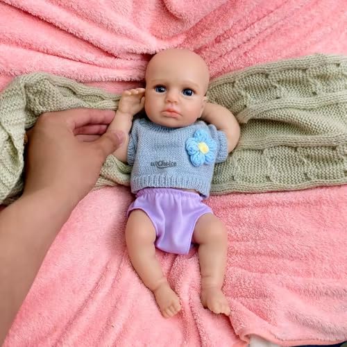 30 cm Silikon-Babypuppe, realistisch, Mini-Mädchen, lebensecht mit offenen Augen, handgefertigte Reborn-Puppe für Sammlung und Kinder, Weihnachtsgeschenk – Bild 6