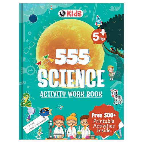 Image of 555 Science Activity Book For Kids- Brain Games For 5+ Years Old Kids -Science Workbook, Puzzles, Colorful Games, Riddles, Word Problems, Facts, Nature, Animals