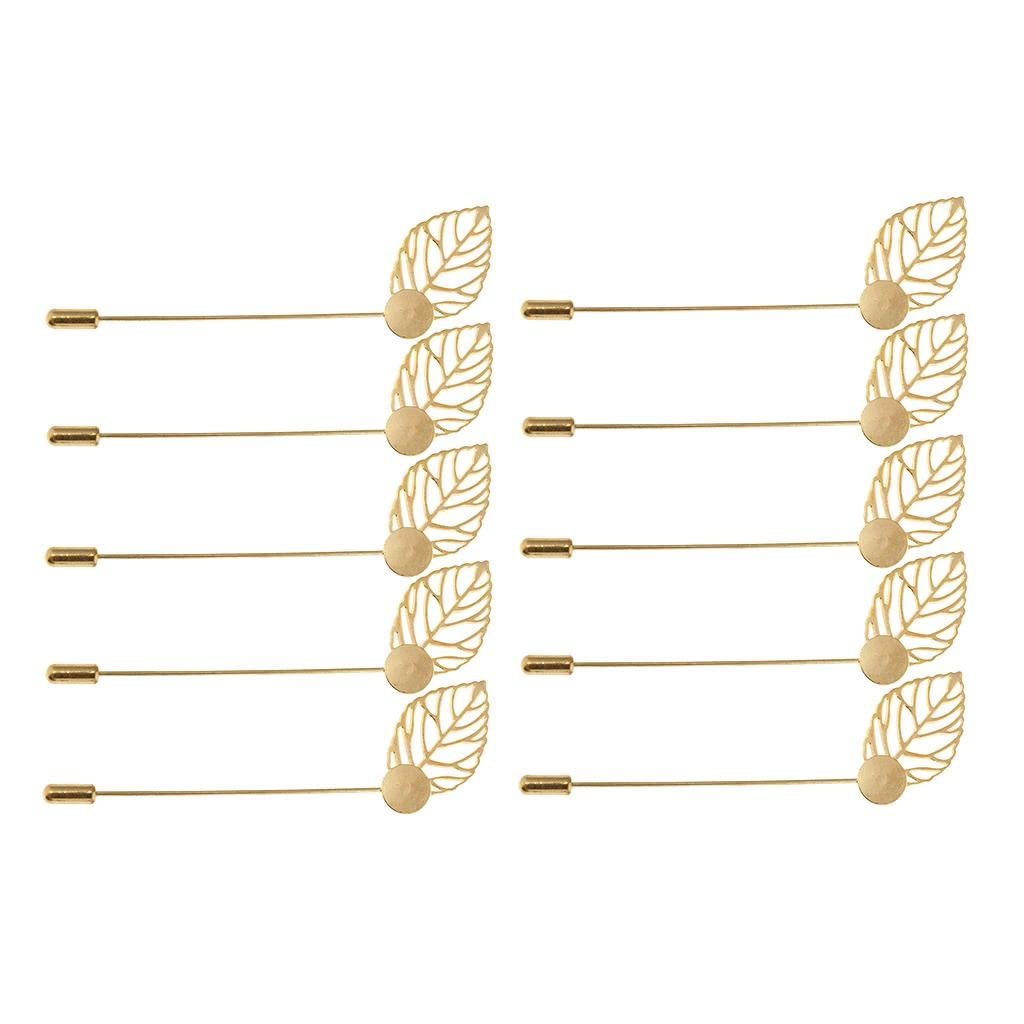 THE STYLE SUTRA® 10 Pieces Leaf Clutch Stick Pin 1Cm Base Brooch Glue On Collar Pin Gold | Fashion Jewelry | Pins & Brooches (B0D5HN4Q3D) Amazon Price History, Amazon Price Tracker
