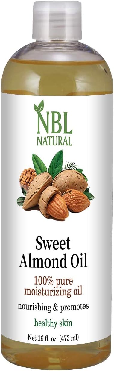 Almond Oil (Large 16 oz) Sweet Almond Oil for Skin or Almond Oil for Hair, the Perfect Natural Body Oil for Women, Great as Unscented Massage Oil, 473 ML