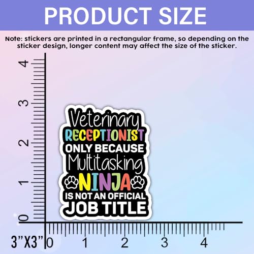 Image of SODAVA (Set of 3) Veterinary Receptionist Sticker Veterinary Tech Stickers Vet Receptionist Multitasking Ninja Veterinary Tech Office Stickers Gift Decoration Graphic Bumper Stickers 3 inch