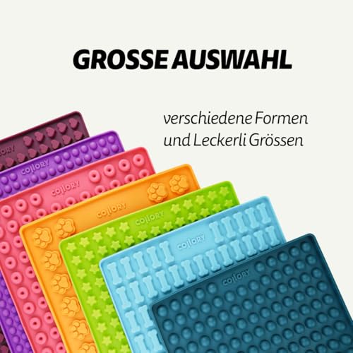 Collory Mini Pfoten (1,5 cm) Silikon Leckerli Backmatte, Hundekekse selbst backen, Schokoladenform, Bonbonform, Material antihaftend und lebensmittelecht (BPA-Frei) (Türkis)
