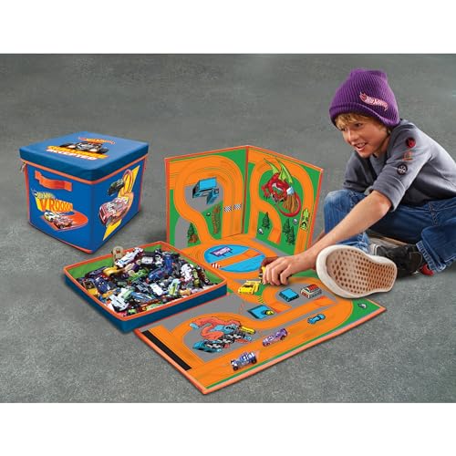 image for Hot Wheels Tara Toy ZipBin 300 Car Storage Cube & Playmat - Holds 300 
