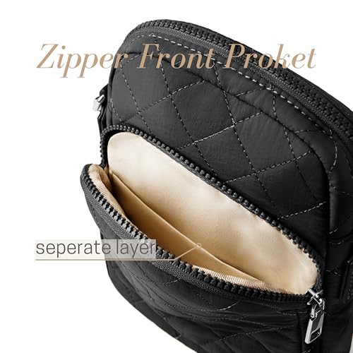 Image of Quilted Crossbody Bag Small Women Shoulder Bags Purses Handbag Backpack Puffer Soft Fashion Design Magnetic and Zipper Pocket