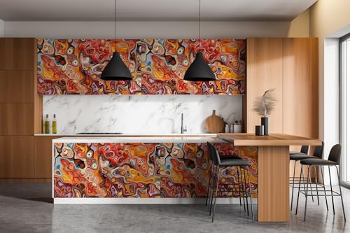 Papel pintado para armario Wallfluent con diseño manchado autoadhesivo para muebles de salon 7