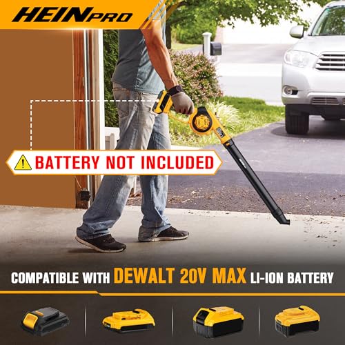 Image of HEINPRO Cordless Leaf Blower Compatible with Dewalt 20V Max Battery (Tool Only), Up to 200MPH Small Electric Leaf Blower, 3 Speeds Mode, Battery Powered Mini Leaf Blowers for Patio