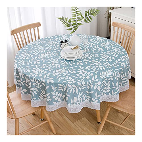 ZXQ Wipeable Nappe Ronde PVC Étanche à l'imperméabilisage de la Salle à Manger à l'imperméable et à l'épreuve de la Feuille de la Nappe Table de Table Tapis de Table Tapis de Bureau Dirt Resistant Cover