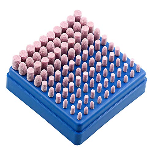 Hentek 100 Pcs Polissage Abrasif Monté Roue de Meulage D'outil Rotatoire en Pierre pour Outils Rotatoires de Dremel Tige de 3 mm