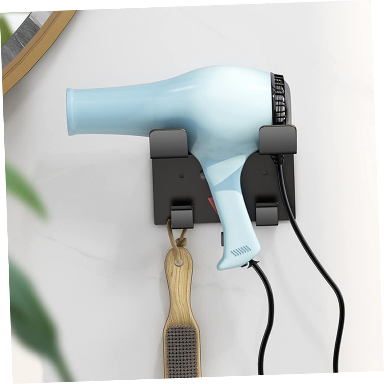 PRETYZOOM Hair Dryer Hanging Holder Wall-Mounted Storage Rack Hair Dryer Hangers Bathroom