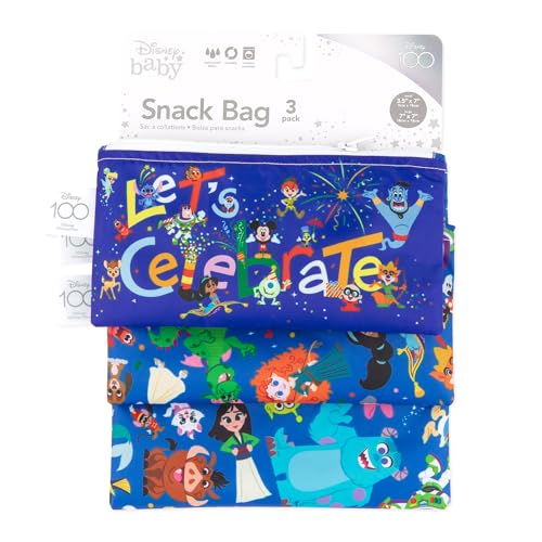 Bumkins Disney Sacos reutilizáveis para sanduíche e lanche, para crianças almoço escolar e porção de