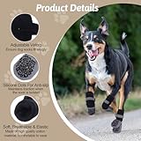 4 Stück Hundesocken Anti Rutsch, Antirutschsocken Hund, Hunde Socken Antirutsch, Hundesocken Leckschutz, Leckschutz Pfotenschutz Hund, Verstellbarem Klettverschluss, für Innen- und Außeneinsatz(XL)