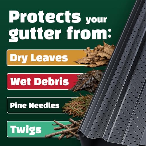 Image of A-M Gutter Guard 6 inch x 200 Ft Black Aluminum, Leaf & Debris Protection, DIY