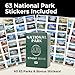 National Parks Stamp Book with Sticker Set: Passport-Sized National Park Book with Passport Stickers, Travel Planner, Map, and Parks Checklist Tracker