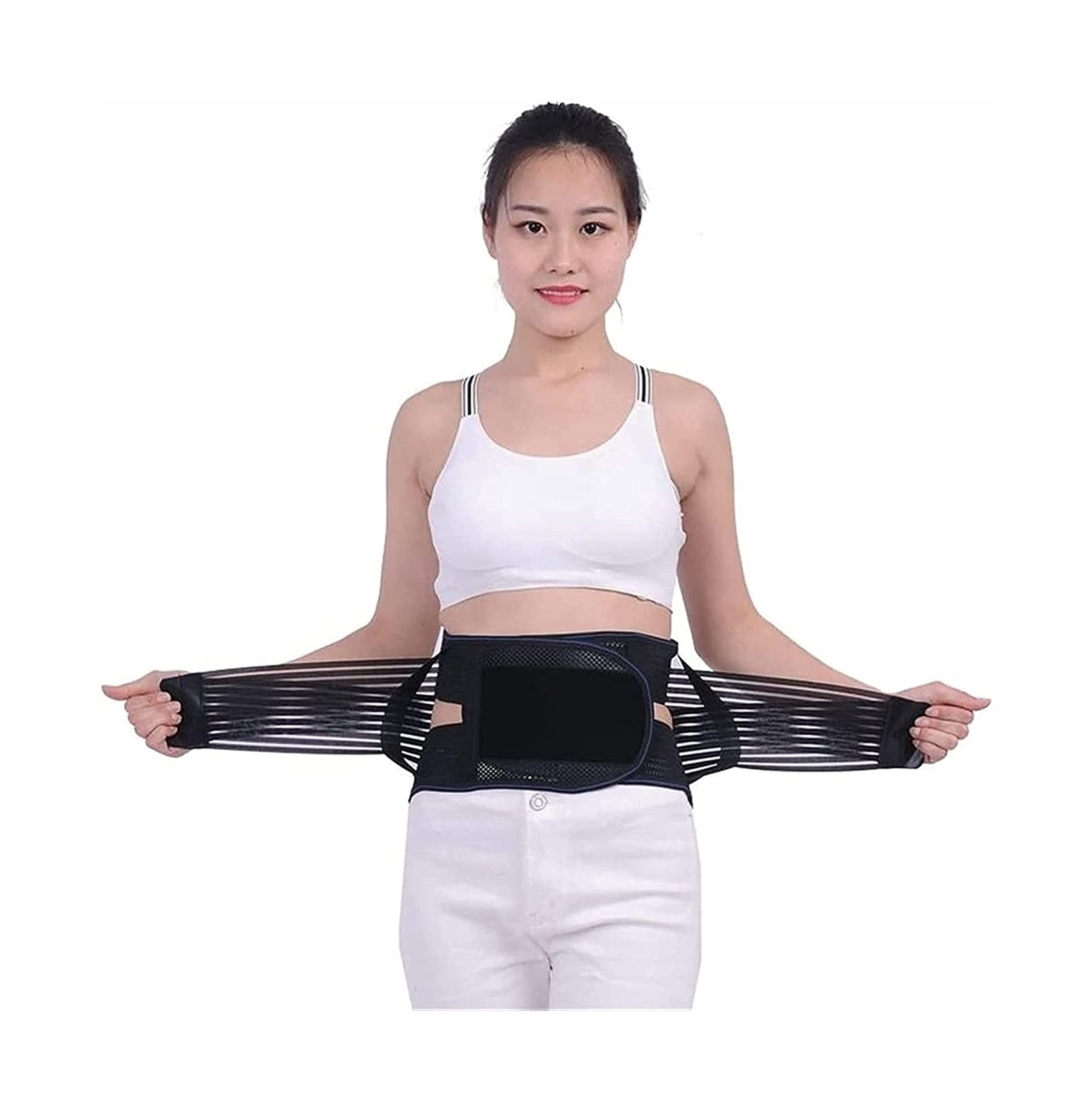 Autocalentamiento Lumbar Brace Tourmaline Magnético 9pcs Hueso de Acero Cinturón de Soporte Lumbar Cintura Columna Vertebral Espalda Corrector de Postura Cinturón Alivio del Dolor Hombres Mujeres