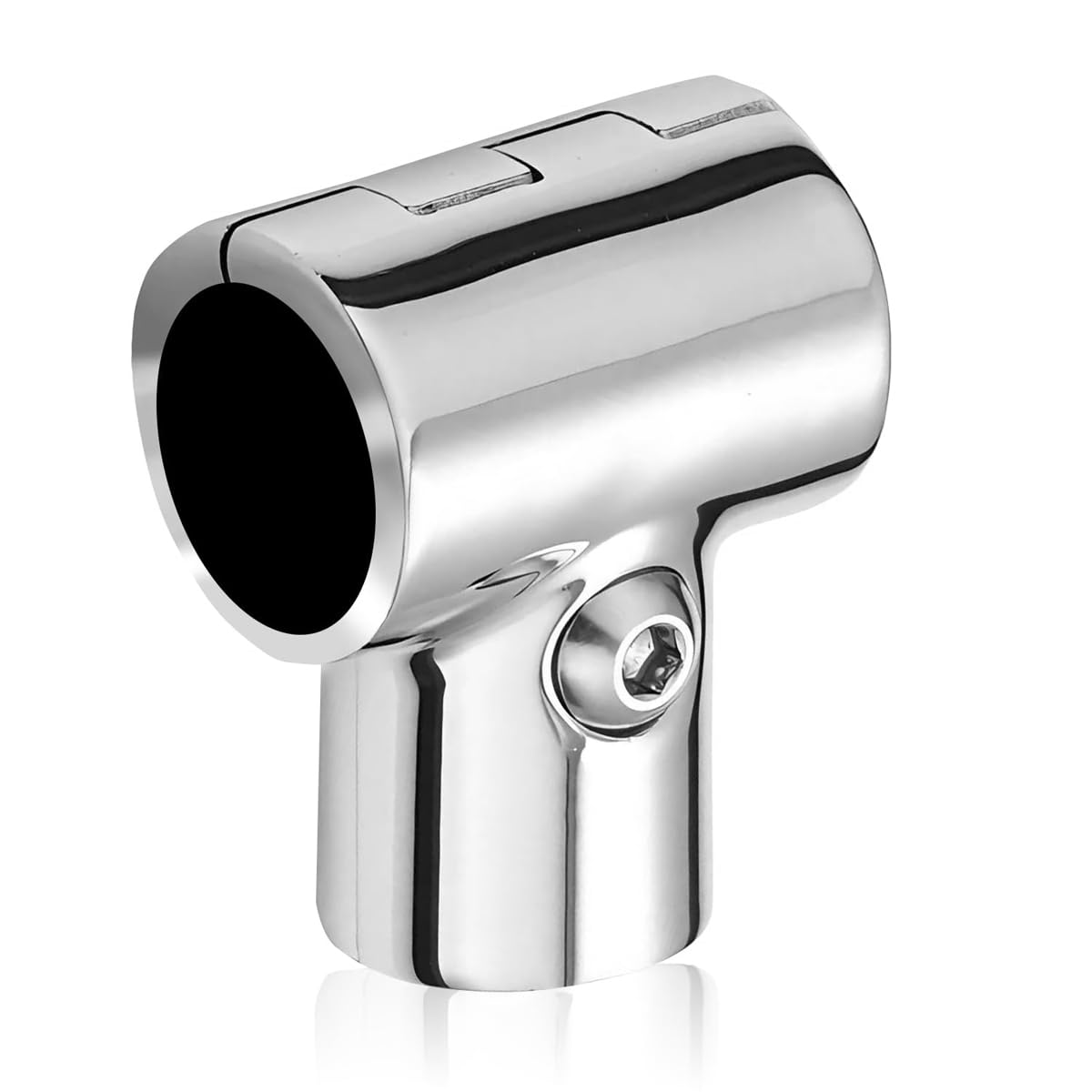 Orivin 90 Degree Right Angle Detachable T Shaped Tee Pipe 25mm Diameter Connecting Fitting Stainless Steel Hardware for Marine Applications 60X50MM​
