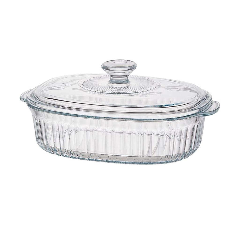 Glas-Kasserolle für gleichmäßiges Kochen, Mikrowelle oder Ofen, Küchen-Backbehälter