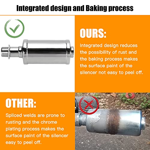 Image of FVRITO Exhaust Muffler Silencer for Predator 196cc 212cc 420cc CT200u CT200u-ex BT200x CC100x CT100u Mini Bike Go Kart KT196 Massimo Baja MB200 MB165 GX160 GX200 Clone Engine Performance Parts Silver