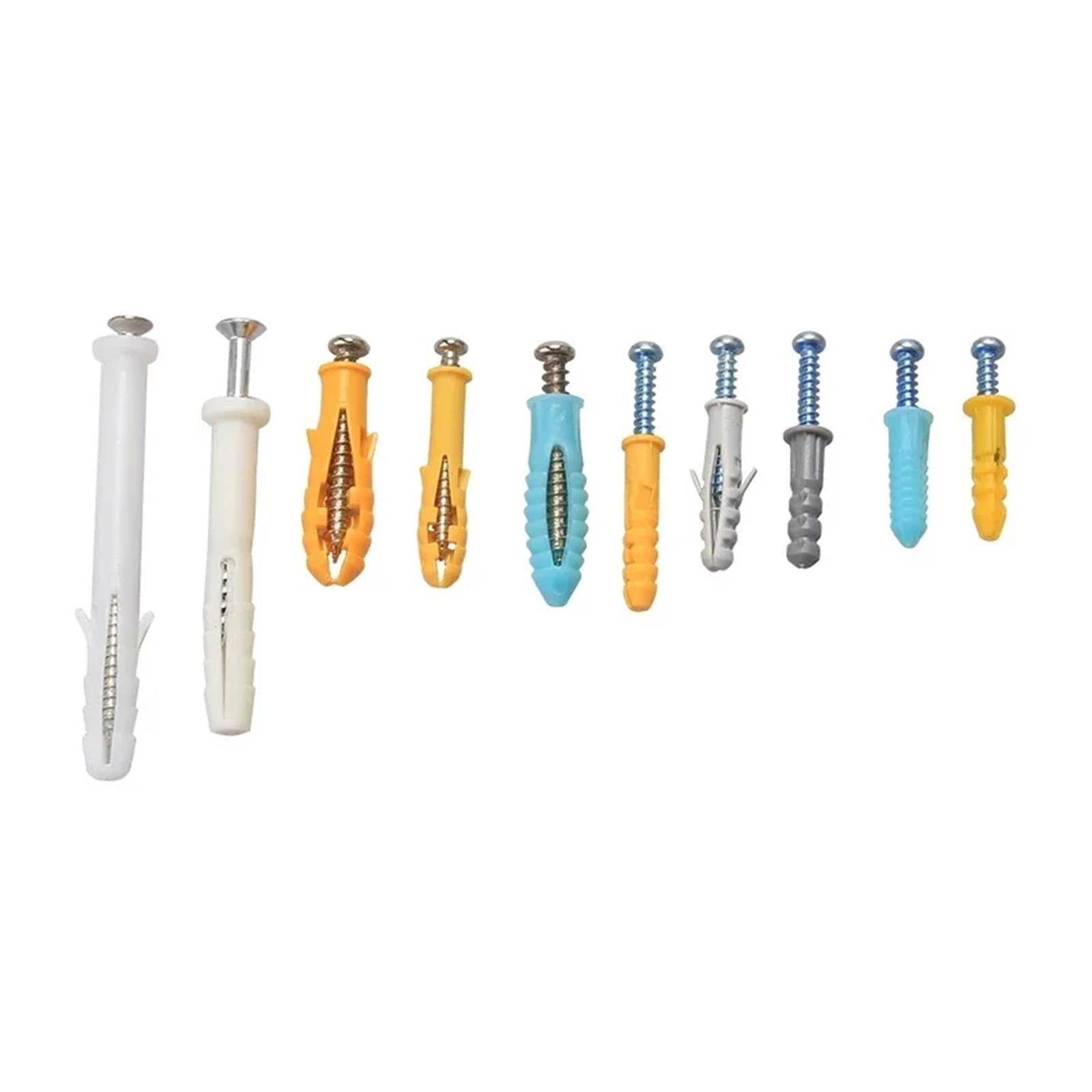 Tornillos de expansión de plástico 200 Uds M4 M5 anclajes de pared y paneles de yeso acanalados autoperforantes de plástico