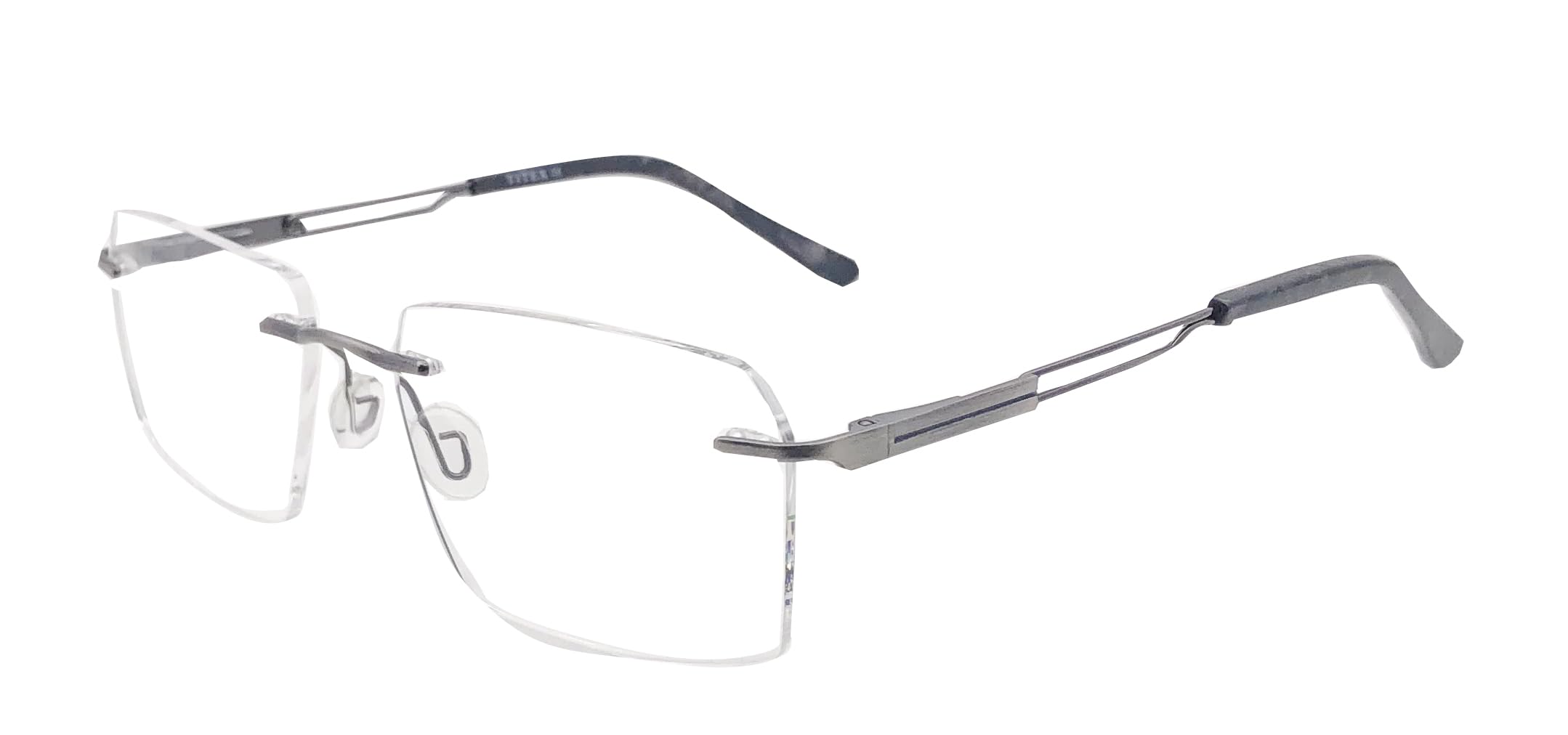 RSINC RimLess frame/eyeglass/Spectacle, Optical, Metal & Plastic For Men And Women, Modern,Unisex, Business, Collage, Fashion, School, Ladies, Sports,Titex Gun Grey 224810 54-18-140 | IB 21 | N1